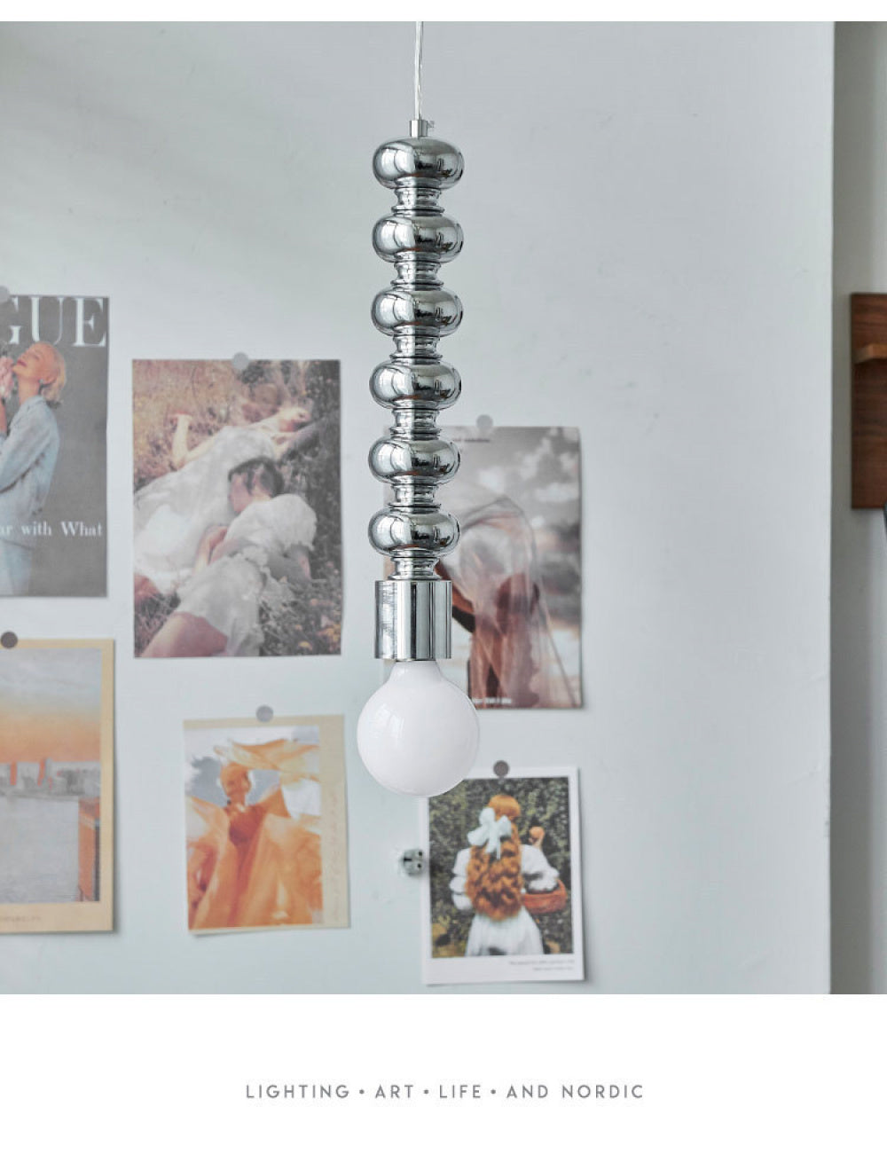 Bauhaus Chrome Silver Bedroom Bedside Pendant Light Designer Model Room Balcony Light Simple Dining Room Bar Pendant Light