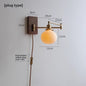 Cross-Border Retro Rotating Wall Lamp Japanese Style Bedside Bedroom Designer with Pull Cord Switch Left and Right Rotatable Long Arm Wall Lamp