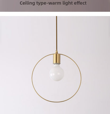 Aisle Light All-Copper Light Foyer Simple Modern Style Unique Room Light Entrance Balcony Corridor Brass Ceiling Light