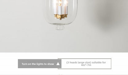 In Stock American Style Restaurant Pendant Light Dining Table Creative Light Luxury Postmodern Glass Hallway Light Entrance Hallway American Style Pendant Light