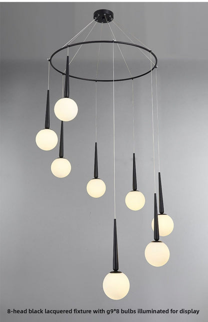 Staircase Chandelier for Duplex, Nordic Loft, Sloping Ceiling, Mezzanine, High Ceiling Villa, Mid-Level, Rotating Staircase, Long Chandelier