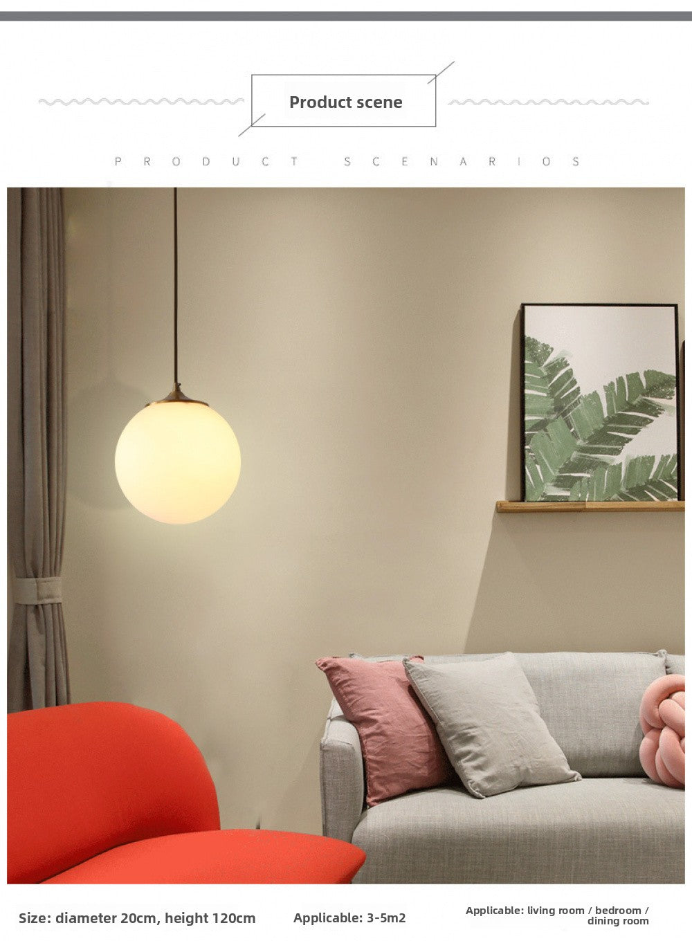 Single Head Pendant Light All Copper Nordic Minimalist Dining Room Light Bar Counter Three Head Foyer Round Ball Brass Lighting Bedside Pendant Light