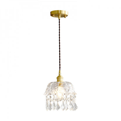 Nordic Light Luxury Brass Crystal Bar Pendant Light Simple Modern Bedside Crystal Lamp Hallway Entrance Corridor Light