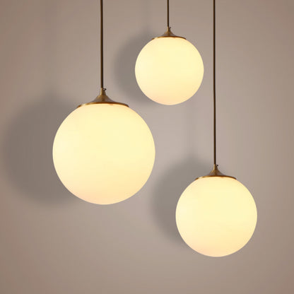 Single Head Pendant Light All Copper Nordic Minimalist Dining Room Light Bar Counter Three Head Foyer Round Ball Brass Lighting Bedside Pendant Light