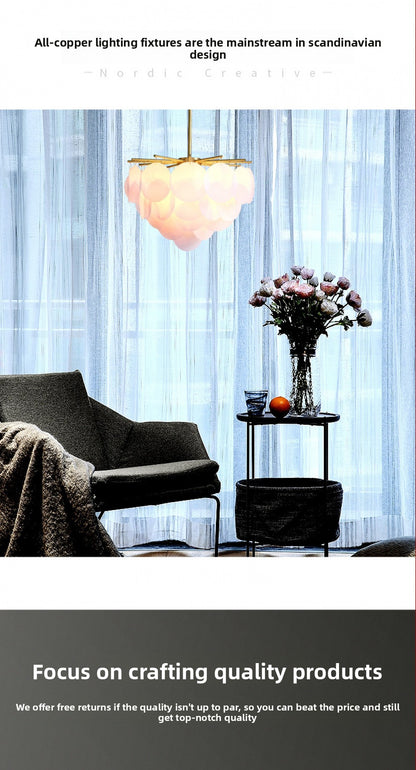 Nordic Restaurant Pendant Light Postmodern Light Luxury Bedroom Living Room Creative Personality Designer Fashion Simple All-Copper Lighting Fixture