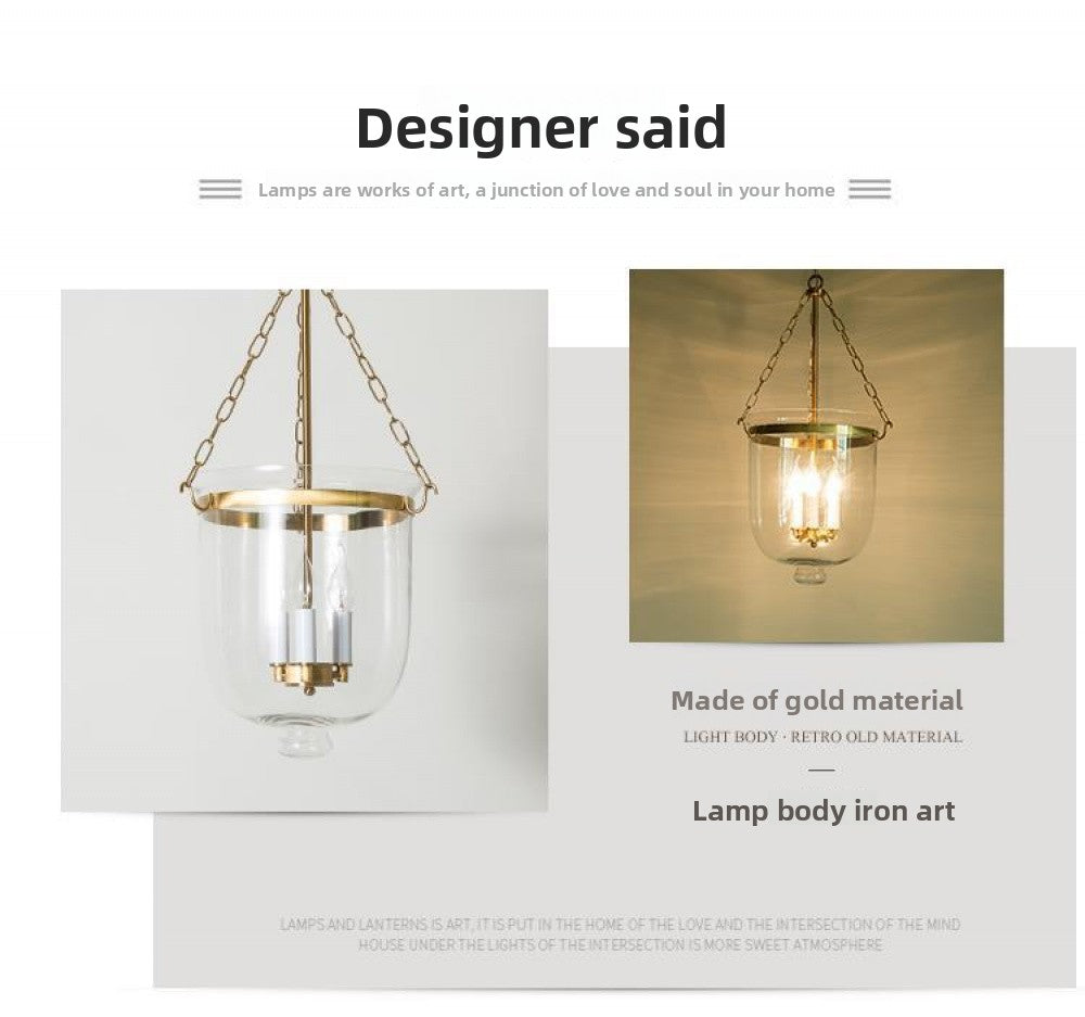 In Stock American Style Restaurant Pendant Light Dining Table Creative Light Luxury Postmodern Glass Hallway Light Entrance Hallway American Style Pendant Light