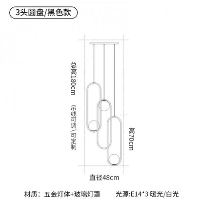 Staircase Long Pendant Light Modern Light Nordic Loft Apartment Duplex Rotating Light Creative Personality Simple Living Room Pendant Light