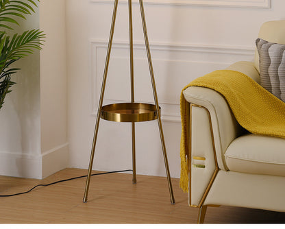 Nordic Light Luxury Floor Lamp Living Room Bedroom Bedside Creative Distinctive Glass Ball Tripod Storage Vertical Table Lamp