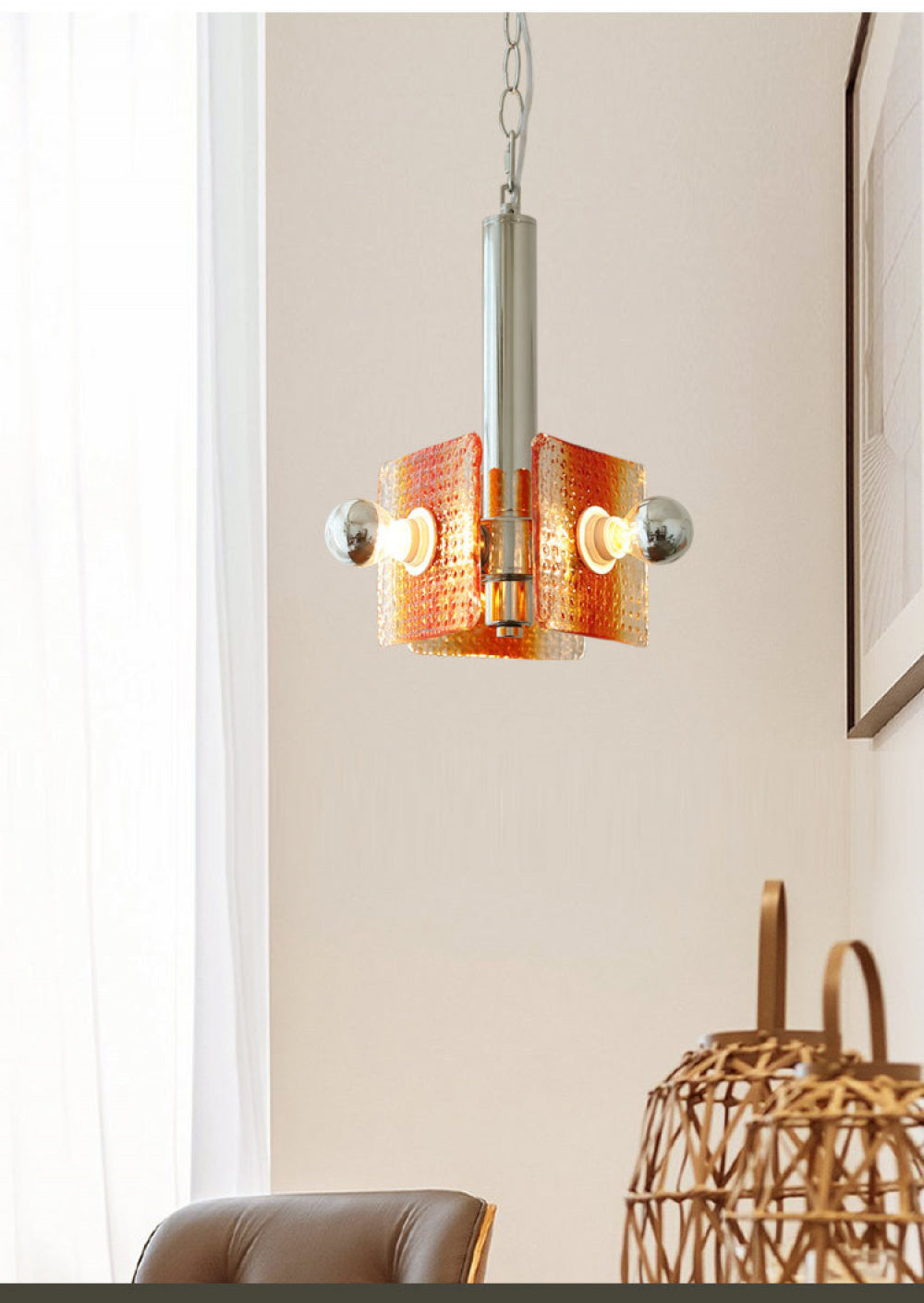 Bauhaus Chrome Silver Bedroom Bedside Pendant Light Designer Model Room Balcony Light Simple Dining Room Bar Pendant Light