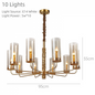 Postmodern Chandelier Full Copper Living Room Lighting High-end Luxurious Atmospheric Home Bedroom Dining Room Light Light Luxury American Style Chandelier