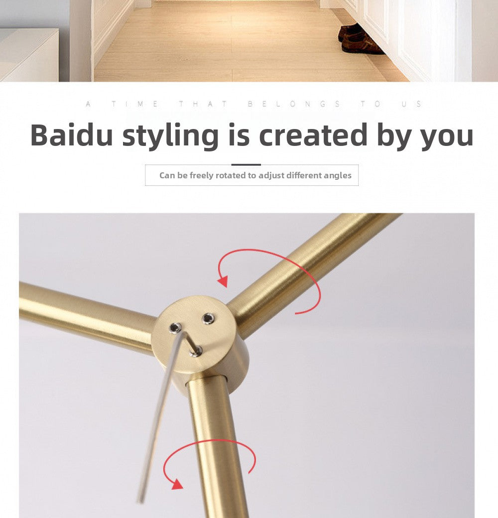 Brass Ceiling Light Creative Personality Nordic Postmodern Minimalist Dining Room Hallway Corridor Foyer Full Copper Bedroom Lighting