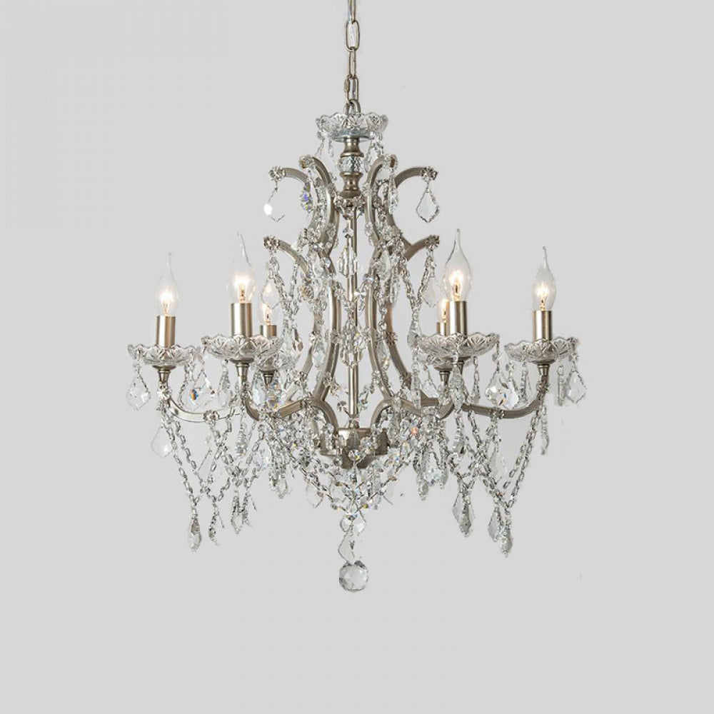 American Style Chandelier Light Luxury Living Room Dining Room Lamp Vintage French Palace Crystal Lamp European Style Villa Princess Room Bedroom Lamp