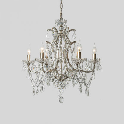 American Style Chandelier Light Luxury Living Room Dining Room Lamp Vintage French Palace Crystal Lamp European Style Villa Princess Room Bedroom Lamp