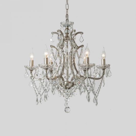 American Style Chandelier Light Luxury Living Room Dining Room Lamp Vintage French Palace Crystal Lamp European Style Villa Princess Room Bedroom Lamp