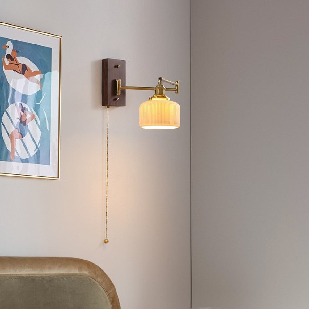 Nordic Japanese Style Bedroom Bedside Wall Lamp Copper Color Retro Simple Stair Aisle Lamp Living Room TV Background Wall Wall Lamp