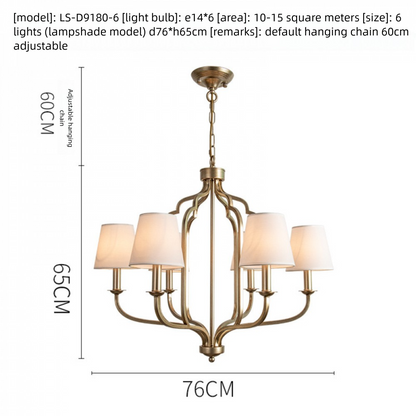 American Style Pendant Light French Retro Villa High-end Living Room Dining Room Light Simple Bedroom Light Home B&B Iron Art Lighting