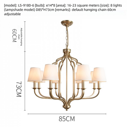 American Style Pendant Light French Retro Villa High-end Living Room Dining Room Light Simple Bedroom Light Home B&B Iron Art Lighting