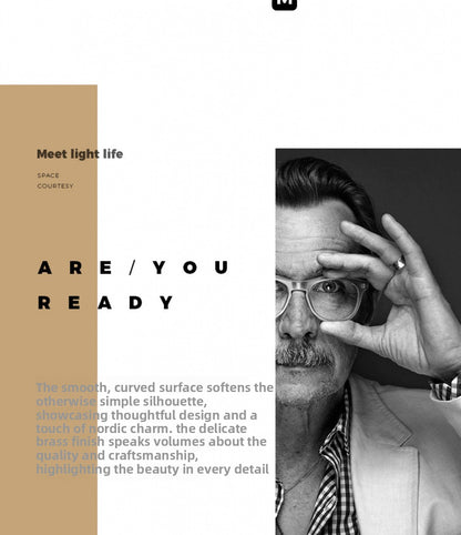 Nordic Single Pendant Dining Room Chandelier Simple Round Bedroom All-Copper Lamp Fashion Creative Bar Brass Small Pendant Light