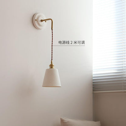 New Japanese Style Ceramic Wall Lamp Ceramic Base Bedroom Bedside Background Wall Designer Homestay Window Hanging Wall Lamp