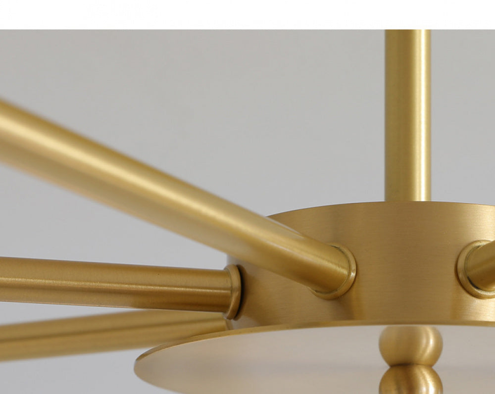 Vintage Living Room Chandelier Ceiling Light Luxury Elegant High-end Palace Style All-copper Ceramic Lighting Dining Room Master Bedroom Lamp