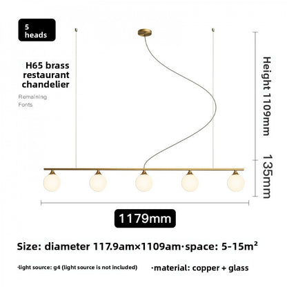 Restaurant Pendant Light Nordic Simple Modern Dining Room Living Room Light Creative Personality Bedroom Bar Light All Copper 2019 New Model