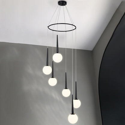 Staircase Chandelier for Duplex, Nordic Loft, Sloping Ceiling, Mezzanine, High Ceiling Villa, Mid-Level, Rotating Staircase, Long Chandelier