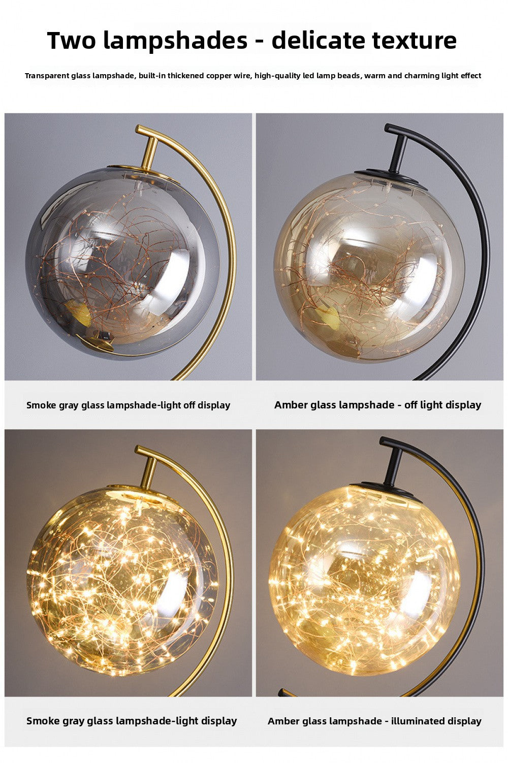 Nordic Light Luxury Floor Lamp Living Room Bedroom Bedside Creative Distinctive Glass Ball Tripod Storage Vertical Table Lamp
