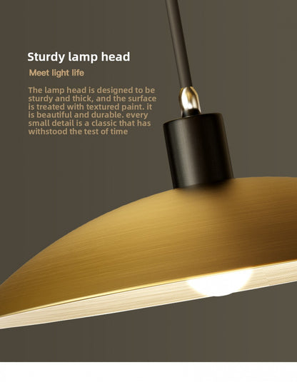 Nordic Single Pendant Dining Room Chandelier Simple Round Bedroom All-Copper Lamp Fashion Creative Bar Brass Small Pendant Light