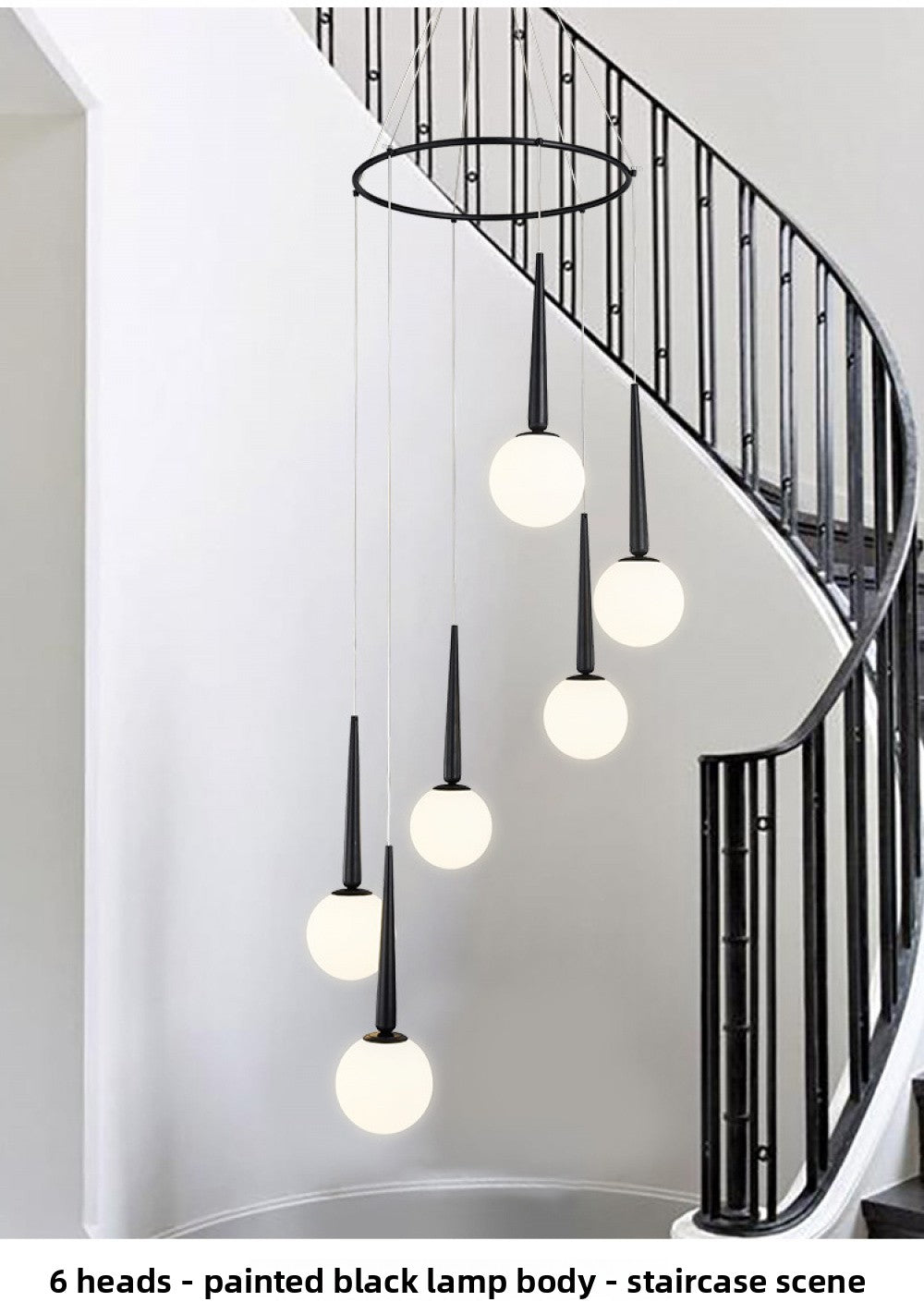 Staircase Chandelier for Duplex, Nordic Loft, Sloping Ceiling, Mezzanine, High Ceiling Villa, Mid-Level, Rotating Staircase, Long Chandelier