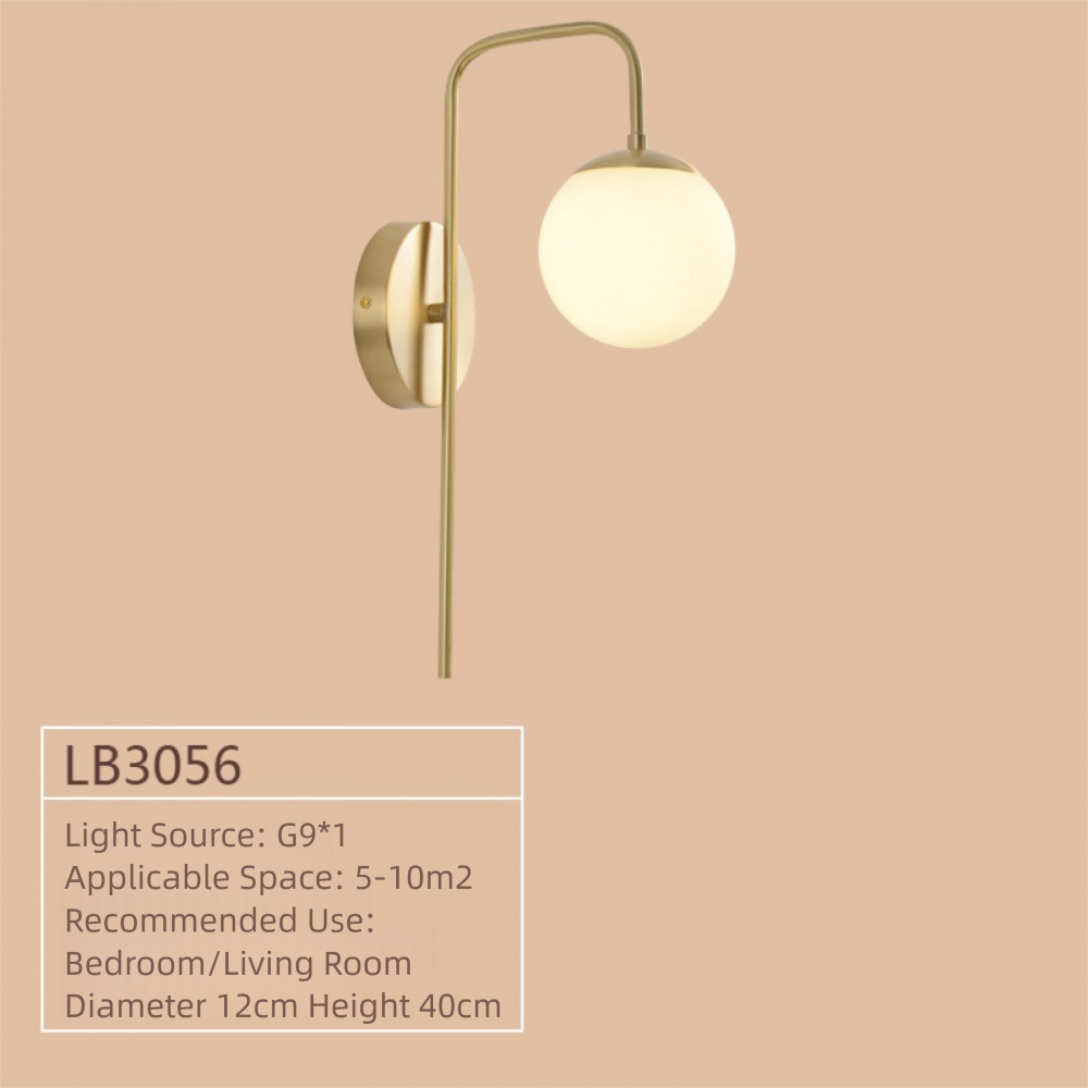 All-Copper Wall Lamp Nordic Creative Personality Bedroom Bedside Lamp Rotating Staircase Corridor Living Room Background Wall Decorative Wall Lamp