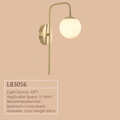 All-Copper Wall Lamp Nordic Creative Personality Bedroom Bedside Lamp Rotating Staircase Corridor Living Room Background Wall Decorative Wall Lamp