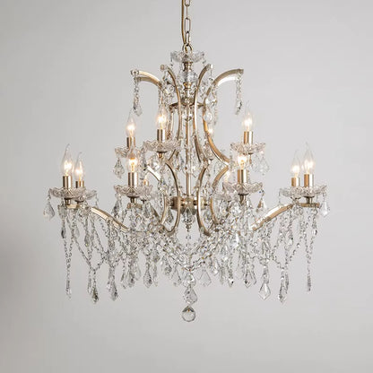 American Style Chandelier Light Luxury Living Room Dining Room Lamp Vintage French Palace Crystal Lamp European Style Villa Princess Room Bedroom Lamp
