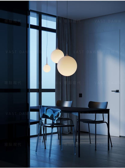 Simple Modern Round Glass Dining Room Pendant Light Nordic Bedroom Bedside Bar Combination Art Duplex Staircase Lighting