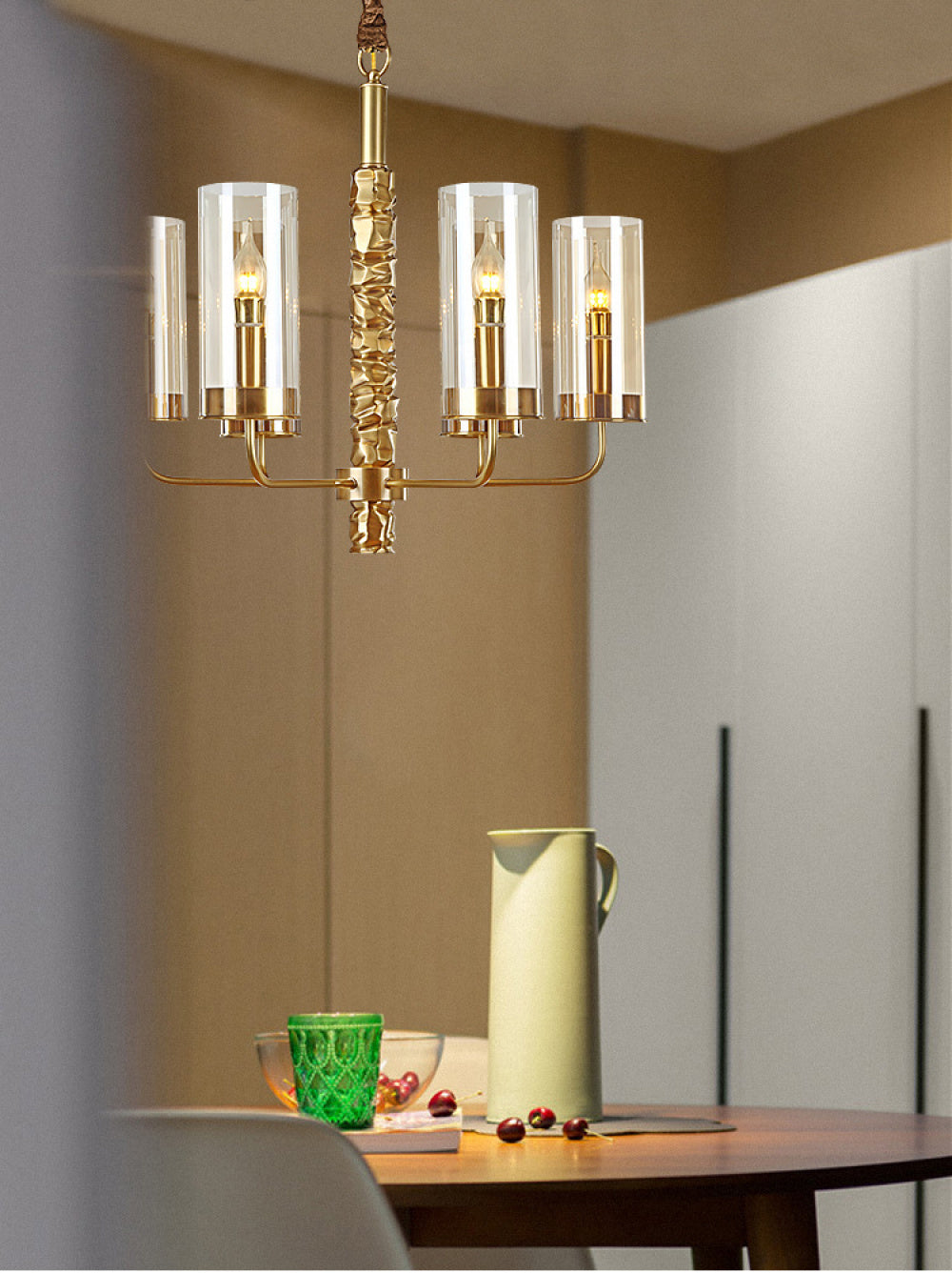 Postmodern Chandelier Full Copper Living Room Lighting High-end Luxurious Atmospheric Home Bedroom Dining Room Light Light Luxury American Style Chandelier