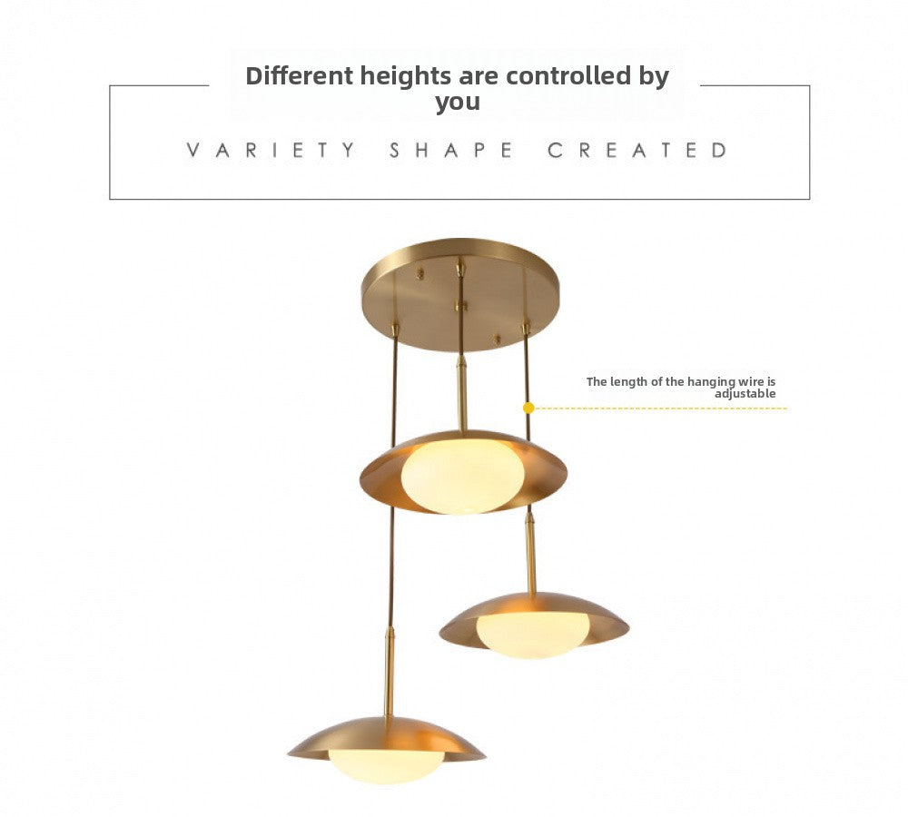 Restaurant Pendant Light Rectangular Nordic Brass Pendant Light Modern Creative Art Industrial Style Bar Round Dining Pendant Light