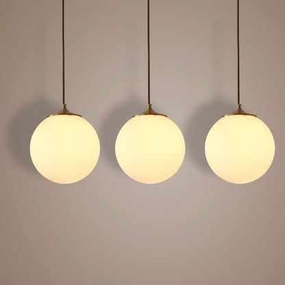 Single Head Pendant Light All Copper Nordic Minimalist Dining Room Light Bar Counter Three Head Foyer Round Ball Brass Lighting Bedside Pendant Light