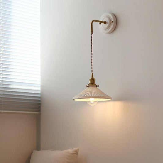 New Japanese Style Ceramic Wall Lamp Ceramic Base Bedroom Bedside Background Wall Designer Homestay Window Hanging Wall Lamp