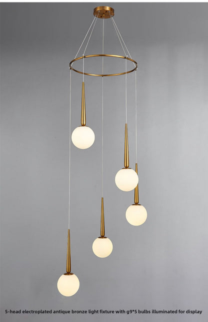 Staircase Chandelier for Duplex, Nordic Loft, Sloping Ceiling, Mezzanine, High Ceiling Villa, Mid-Level, Rotating Staircase, Long Chandelier