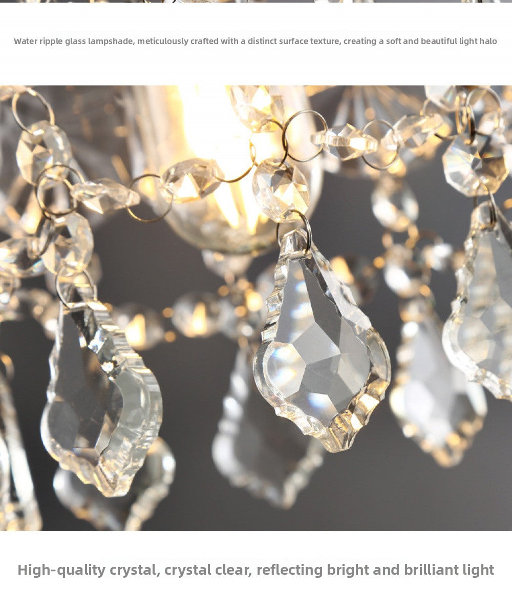 Nordic Light Luxury Brass Crystal Bar Pendant Light Simple Modern Bedside Crystal Lamp Hallway Entrance Corridor Light