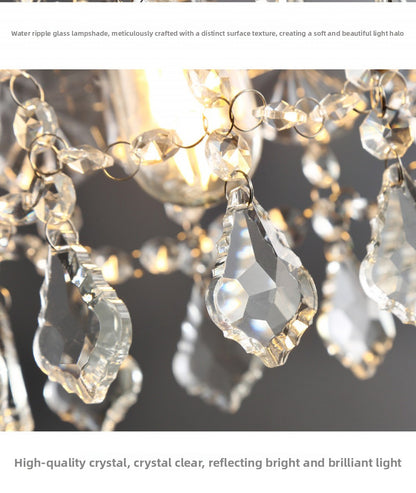 Nordic Light Luxury Brass Crystal Bar Pendant Light Simple Modern Bedside Crystal Lamp Hallway Entrance Corridor Light