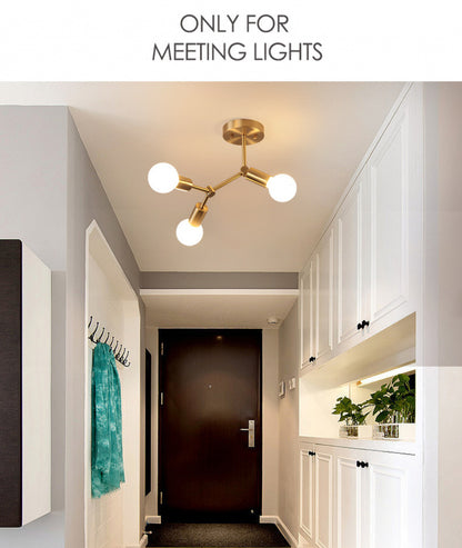 Brass Ceiling Light Creative Personality Nordic Postmodern Minimalist Dining Room Hallway Corridor Foyer Full Copper Bedroom Lighting