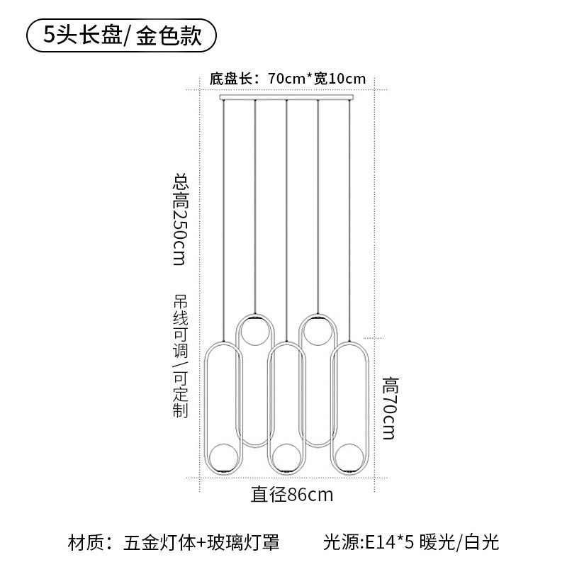 Staircase Long Pendant Light Modern Light Nordic Loft Apartment Duplex Rotating Light Creative Personality Simple Living Room Pendant Light