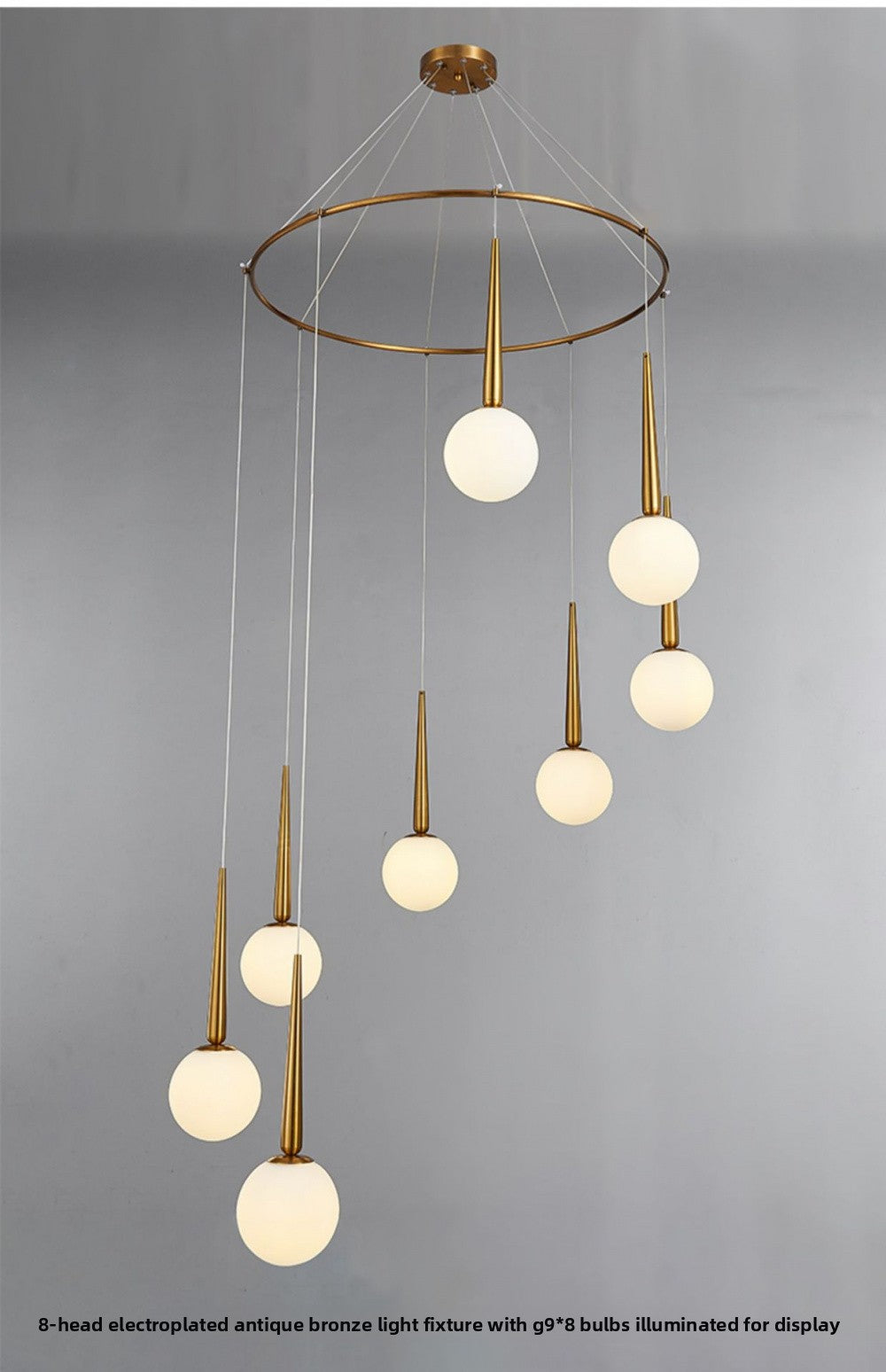 Staircase Chandelier for Duplex, Nordic Loft, Sloping Ceiling, Mezzanine, High Ceiling Villa, Mid-Level, Rotating Staircase, Long Chandelier