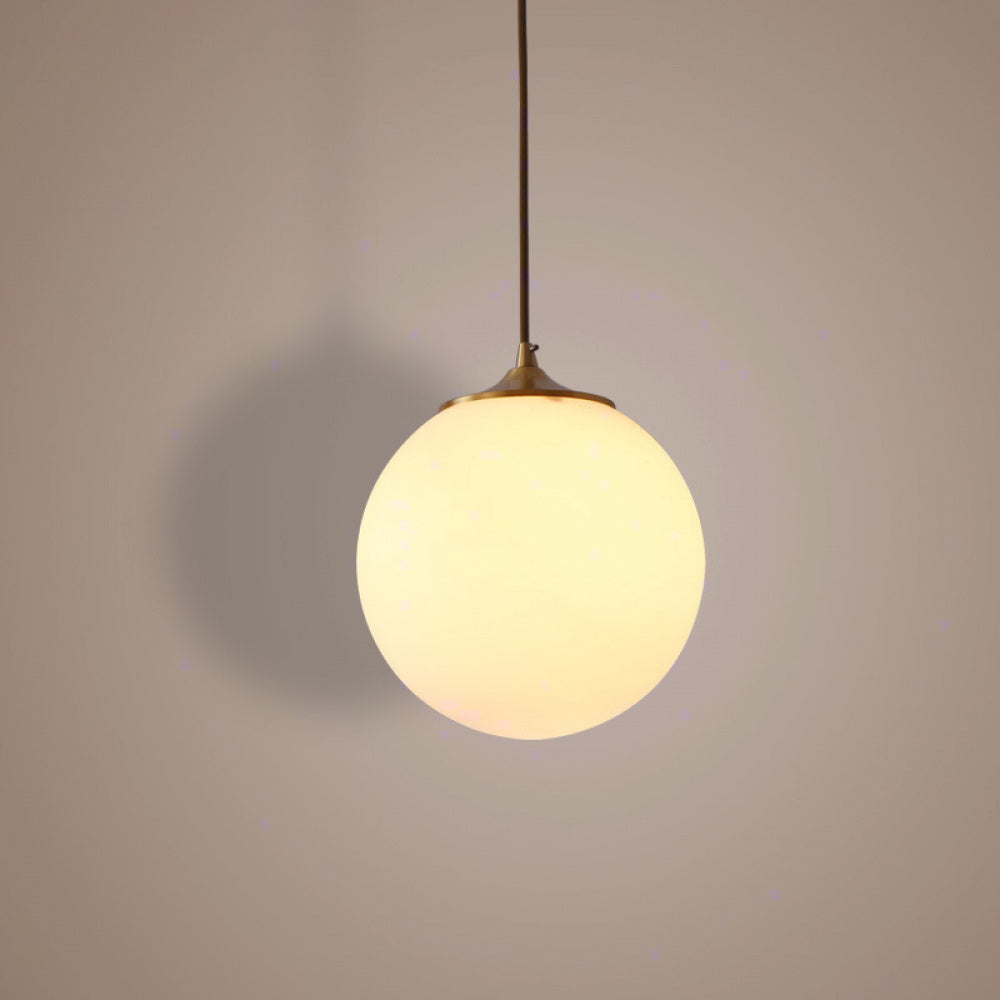Single Head Pendant Light All Copper Nordic Minimalist Dining Room Light Bar Counter Three Head Foyer Round Ball Brass Lighting Bedside Pendant Light