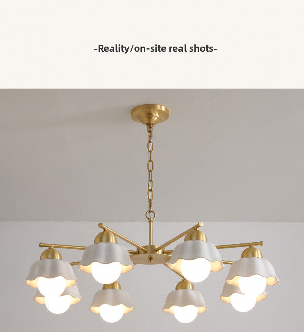 Vintage Living Room Chandelier Ceiling Light Luxury Elegant High-end Palace Style All-copper Ceramic Lighting Dining Room Master Bedroom Lamp