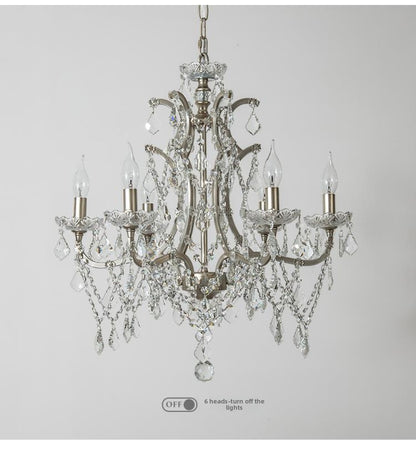 American Style Chandelier Light Luxury Living Room Dining Room Lamp Vintage French Palace Crystal Lamp European Style Villa Princess Room Bedroom Lamp