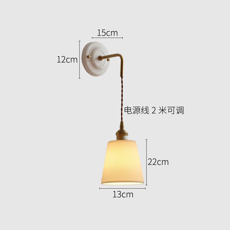 New Japanese Style Ceramic Wall Lamp Ceramic Base Bedroom Bedside Background Wall Designer Homestay Window Hanging Wall Lamp