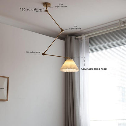 New Adjustable Dining Room Pendant Light Nordic Designer Island Small Bedroom Work Desk Designer Pleated Lighting Fixture