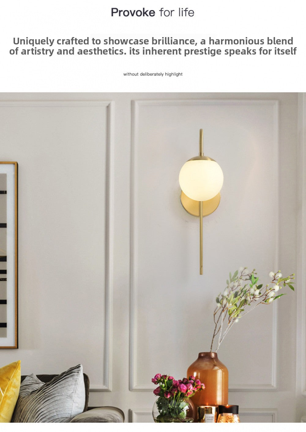 All-Copper Wall Lamp Nordic Creative Personality Bedroom Bedside Lamp Rotating Staircase Corridor Living Room Background Wall Decorative Wall Lamp