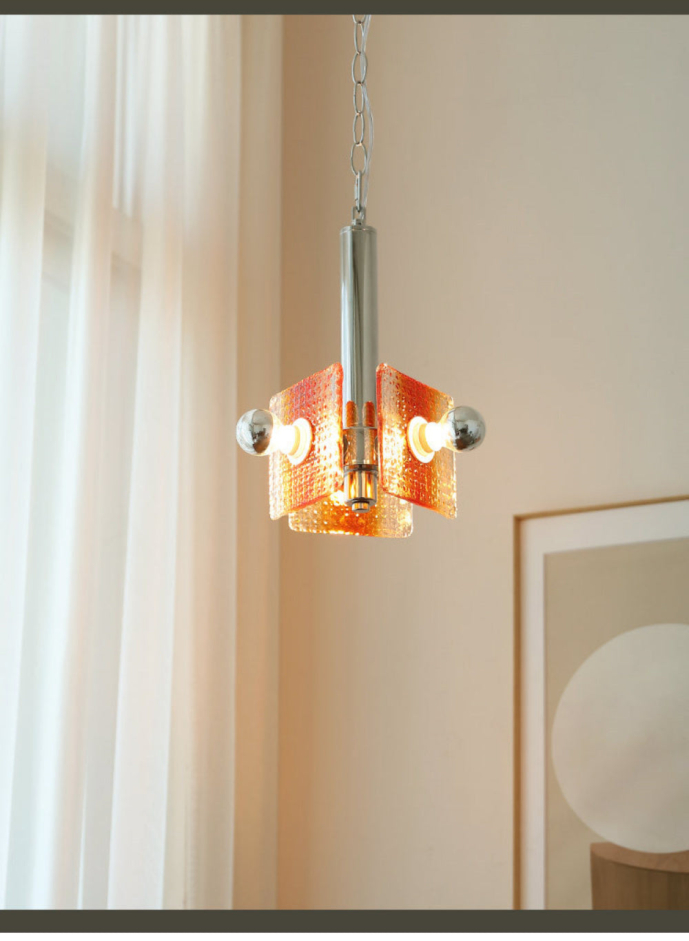 Bauhaus Chrome Silver Bedroom Bedside Pendant Light Designer Model Room Balcony Light Simple Dining Room Bar Pendant Light